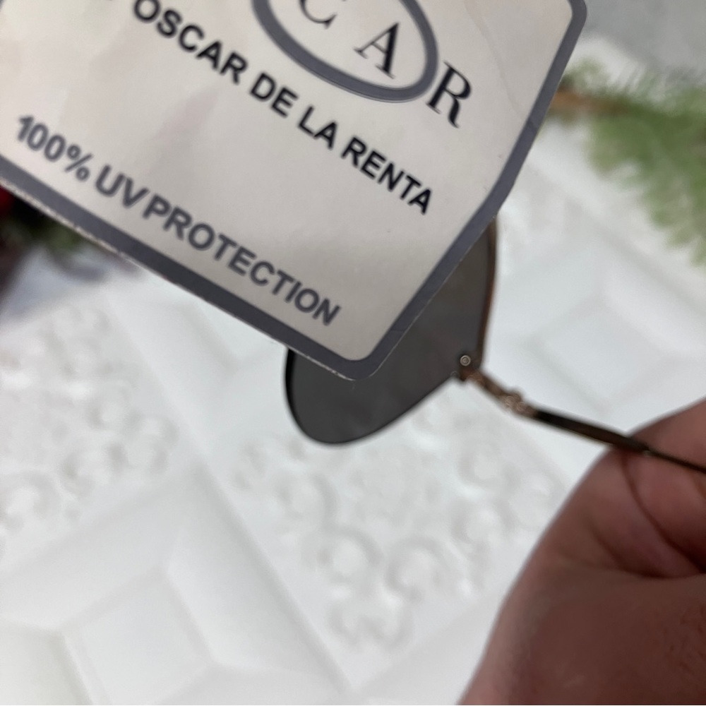 Oscar De La Renta Cat eye Brown Metal Frame Sunglasses NWT - Picture 3 of 6